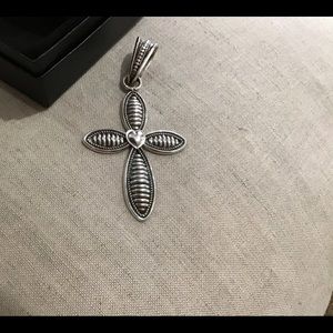 Large sterling silver cross pendant
